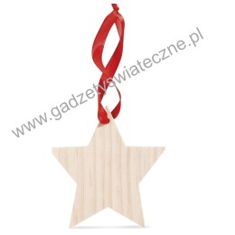 Zawieszka drewniana, gwiazdka świąteczna na choinkę