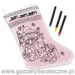 Skarpeta świąteczna, but prezentowy z Mikołajem
